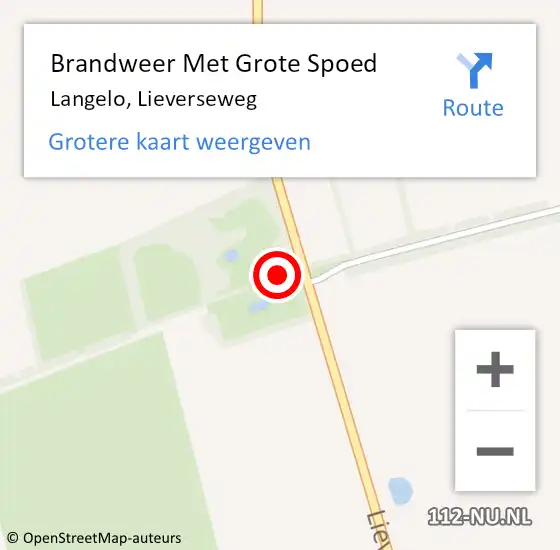 Locatie op kaart van de 112 melding: Brandweer Met Grote Spoed Naar Langelo, Lieverseweg op 13 september 2017 23:23
