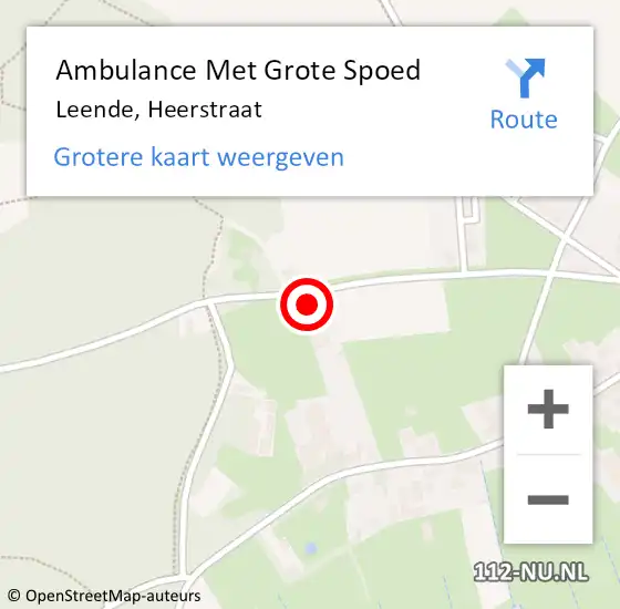 Locatie op kaart van de 112 melding: Ambulance Met Grote Spoed Naar Leende, Heerstraat op 14 september 2017 07:52