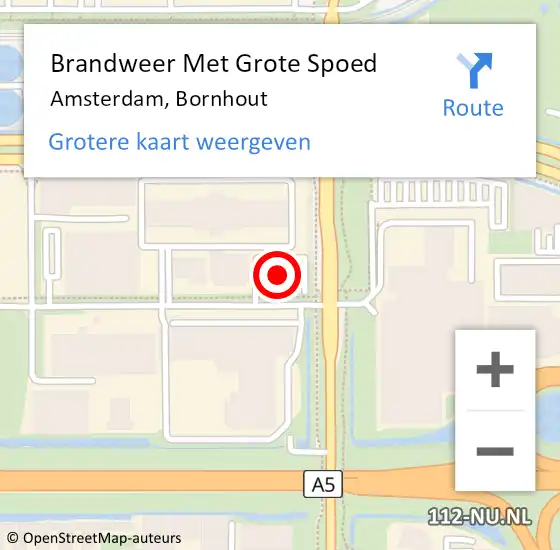 Locatie op kaart van de 112 melding: Brandweer Met Grote Spoed Naar Amsterdam, Bornhout op 14 september 2017 13:58