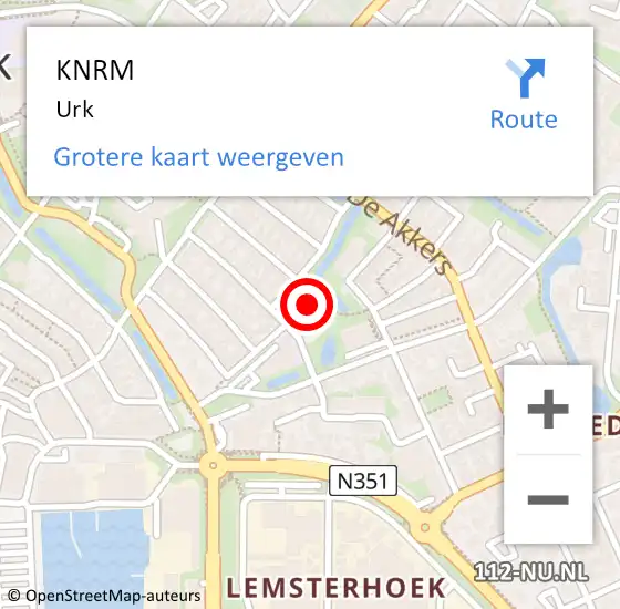 Locatie op kaart van de 112 melding: KNRM Urk op 14 september 2017 14:30