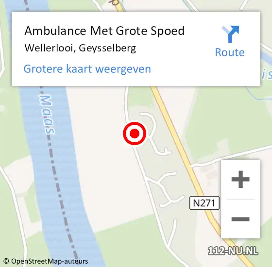 Locatie op kaart van de 112 melding: Ambulance Met Grote Spoed Naar Wellerlooi, Geysselberg op 14 september 2017 14:38