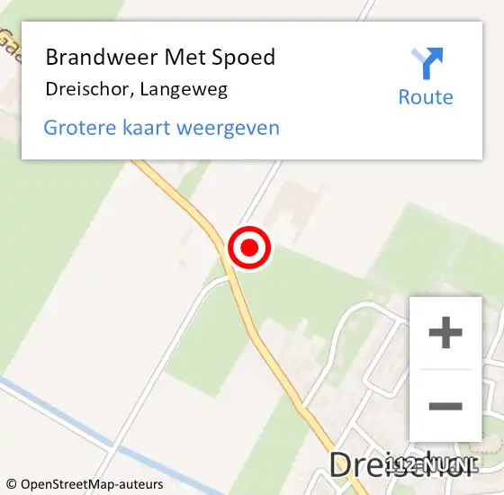 Locatie op kaart van de 112 melding: Brandweer Met Spoed Naar Dreischor, Langeweg op 14 september 2017 16:00