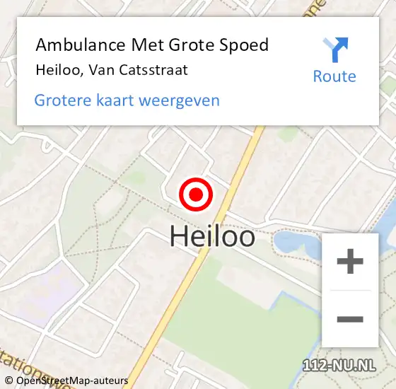 Locatie op kaart van de 112 melding: Ambulance Met Grote Spoed Naar Heiloo, Van Catsstraat op 15 september 2017 07:08