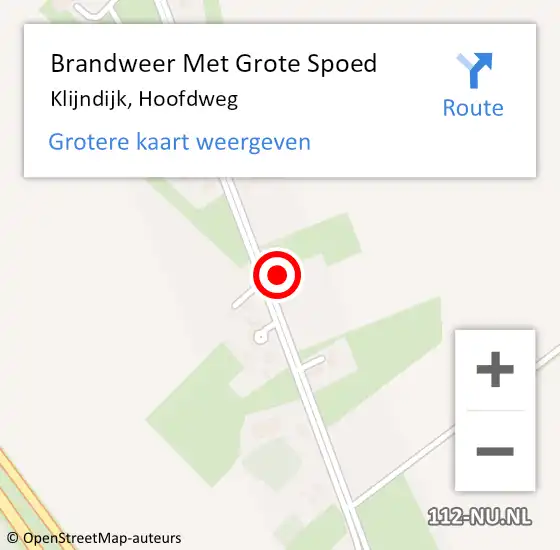 Locatie op kaart van de 112 melding: Brandweer Met Grote Spoed Naar Klijndijk, Hoofdweg op 15 september 2017 08:30