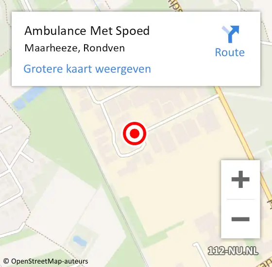 Locatie op kaart van de 112 melding: Ambulance Met Spoed Naar Maarheeze, Rondven op 15 september 2017 15:13