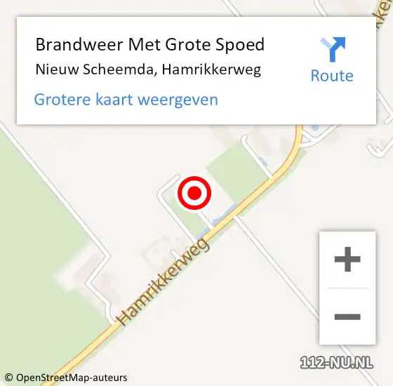 Locatie op kaart van de 112 melding: Brandweer Met Grote Spoed Naar Nieuw Scheemda, Hamrikkerweg op 15 september 2017 16:15