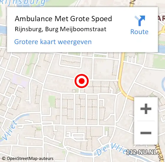 Locatie op kaart van de 112 melding: Ambulance Met Grote Spoed Naar Rijnsburg, Burg Meijboomstraat op 15 september 2017 16:23