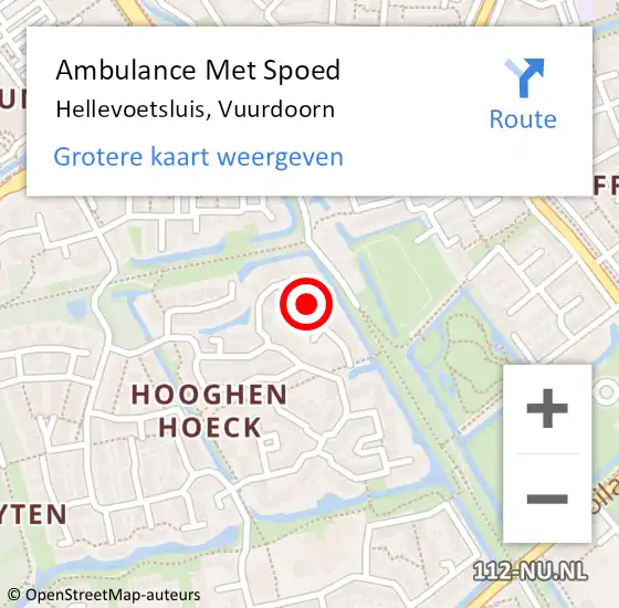 Locatie op kaart van de 112 melding: Ambulance Met Spoed Naar Hellevoetsluis, Vuurdoorn op 15 september 2017 17:22