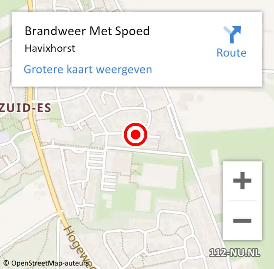 Locatie op kaart van de 112 melding: Brandweer Met Spoed Naar Havixhorst op 15 september 2017 18:27