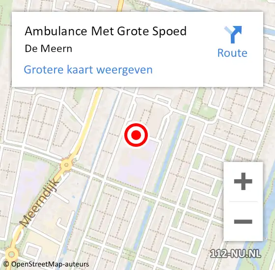 Locatie op kaart van de 112 melding: Ambulance Met Grote Spoed Naar De Meern op 16 september 2017 18:59