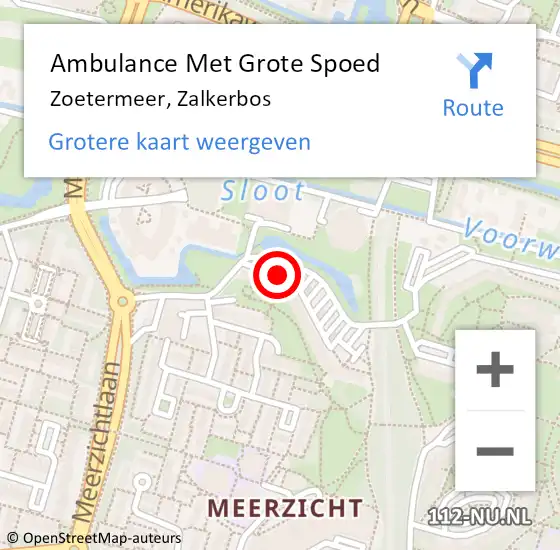 Locatie op kaart van de 112 melding: Ambulance Met Grote Spoed Naar Zoetermeer, Zalkerbos op 16 september 2017 23:04
