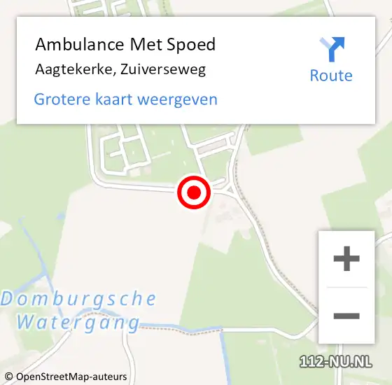 Locatie op kaart van de 112 melding: Ambulance Met Spoed Naar Aagtekerke, Zuiverseweg op 17 september 2017 04:08