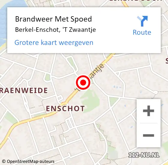 Locatie op kaart van de 112 melding: Brandweer Met Spoed Naar Berkel-Enschot, 'T Zwaantje op 17 september 2017 05:37