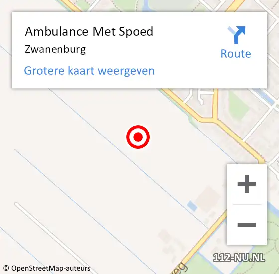 Locatie op kaart van de 112 melding: Ambulance Met Spoed Naar Zwanenburg op 17 september 2017 09:33