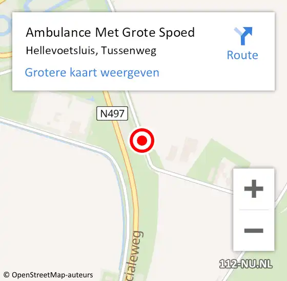 Locatie op kaart van de 112 melding: Ambulance Met Grote Spoed Naar Hellevoetsluis, Tussenweg op 17 september 2017 12:56