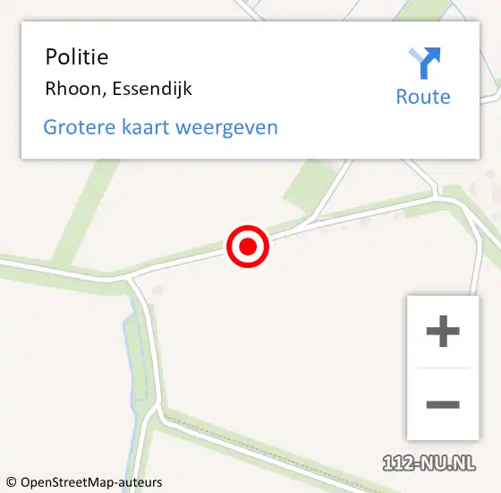 Locatie op kaart van de 112 melding: Politie Rhoon, Essendijk op 17 september 2017 15:15