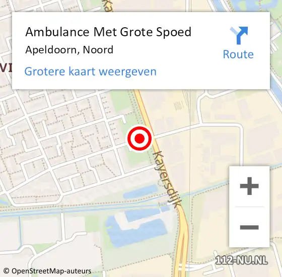 Locatie op kaart van de 112 melding: Ambulance Met Grote Spoed Naar Apeldoorn, Noord op 18 september 2017 07:41