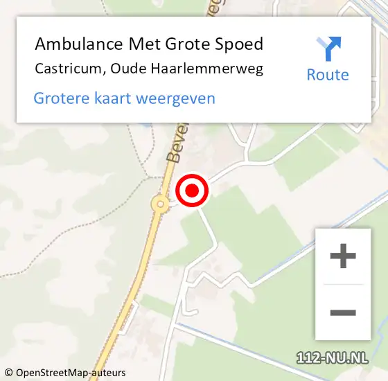 Locatie op kaart van de 112 melding: Ambulance Met Grote Spoed Naar Castricum, Oude Haarlemmerweg op 18 september 2017 19:26