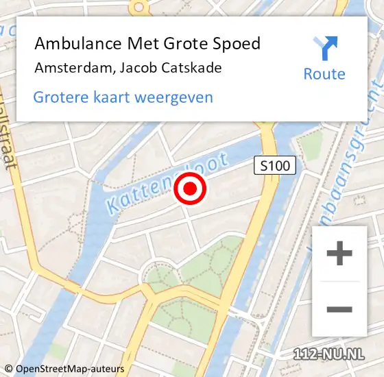 Locatie op kaart van de 112 melding: Ambulance Met Grote Spoed Naar Amsterdam, Jacob Catskade op 19 september 2017 06:29