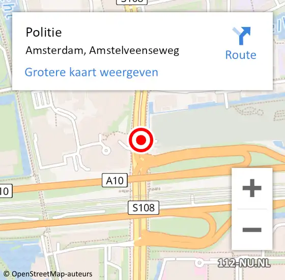Locatie op kaart van de 112 melding: Politie Amsterdam, Amstelveenseweg op 19 september 2017 12:23