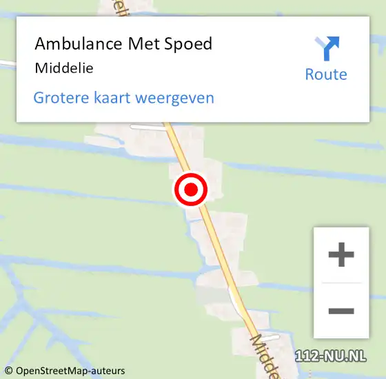 Locatie op kaart van de 112 melding: Ambulance Met Spoed Naar Middelie op 19 september 2017 13:01