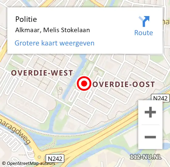 Locatie op kaart van de 112 melding: Politie Alkmaar, Melis Stokelaan op 19 september 2017 13:54