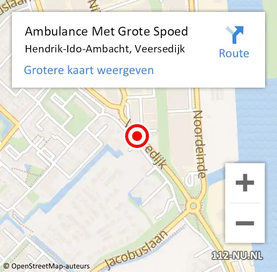 Locatie op kaart van de 112 melding: Ambulance Met Grote Spoed Naar Hendrik-Ido-Ambacht, Veersedijk op 19 september 2017 14:05