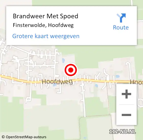 Locatie op kaart van de 112 melding: Brandweer Met Spoed Naar Finsterwolde, Hoofdweg op 19 september 2017 14:16