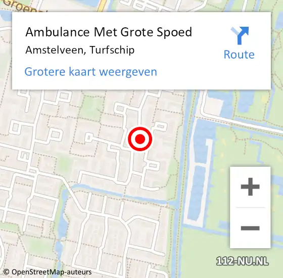 Locatie op kaart van de 112 melding: Ambulance Met Grote Spoed Naar Amstelveen, Turfschip op 19 september 2017 16:01