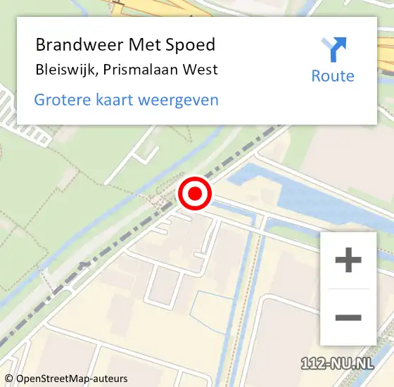 Locatie op kaart van de 112 melding: Brandweer Met Spoed Naar Bleiswijk, Prismalaan West op 19 september 2017 17:31