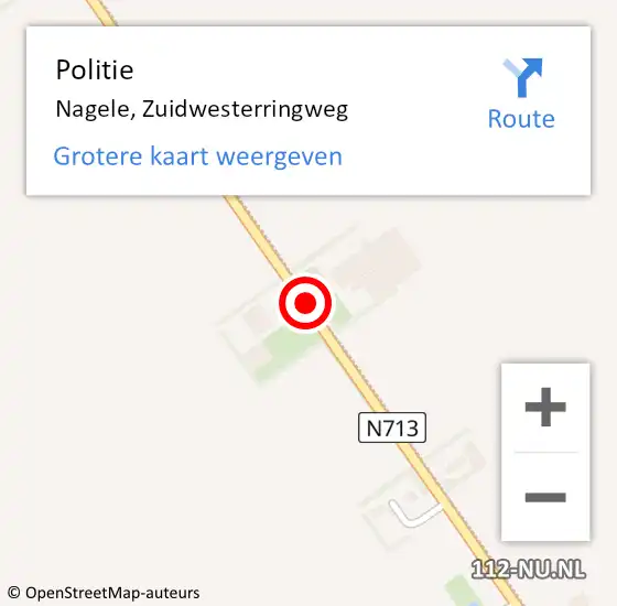 Locatie op kaart van de 112 melding: Politie Nagele, Zuidwesterringweg op 19 september 2017 18:12