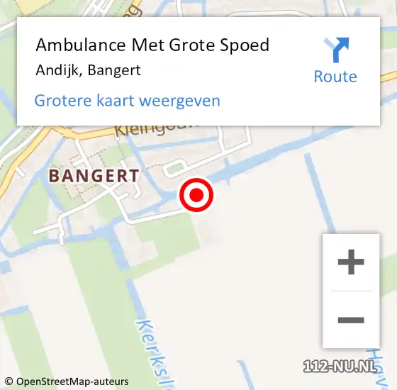 Locatie op kaart van de 112 melding: Ambulance Met Grote Spoed Naar Andijk, Bangert op 19 september 2017 18:47