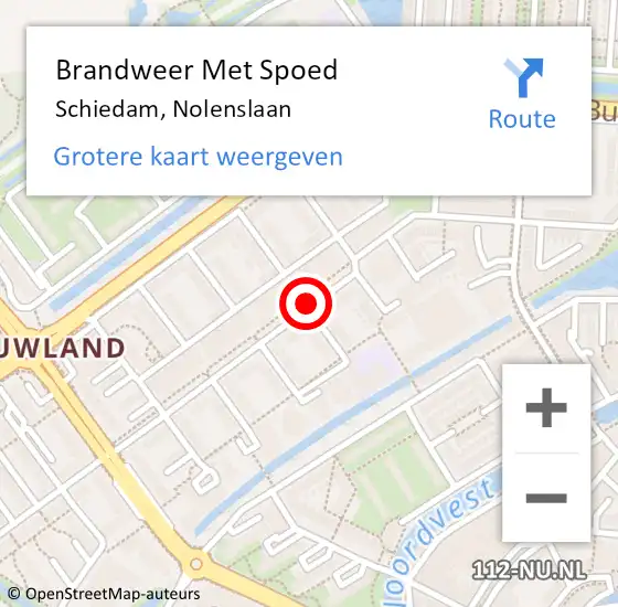 Locatie op kaart van de 112 melding: Brandweer Met Spoed Naar Schiedam, Nolenslaan op 19 september 2017 18:50