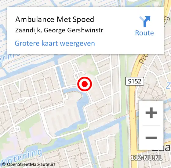 Locatie op kaart van de 112 melding: Ambulance Met Spoed Naar Zaandijk, George Gershwinstr op 19 september 2017 19:05