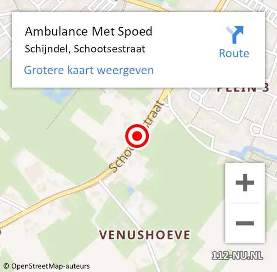 Locatie op kaart van de 112 melding: Ambulance Met Spoed Naar Schijndel, Schootsestraat op 19 september 2017 19:11