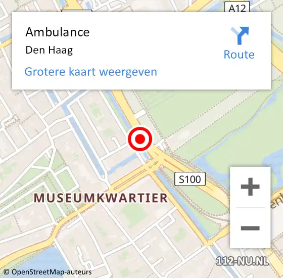 Locatie op kaart van de 112 melding: Ambulance Den Haag op 19 september 2017 20:21
