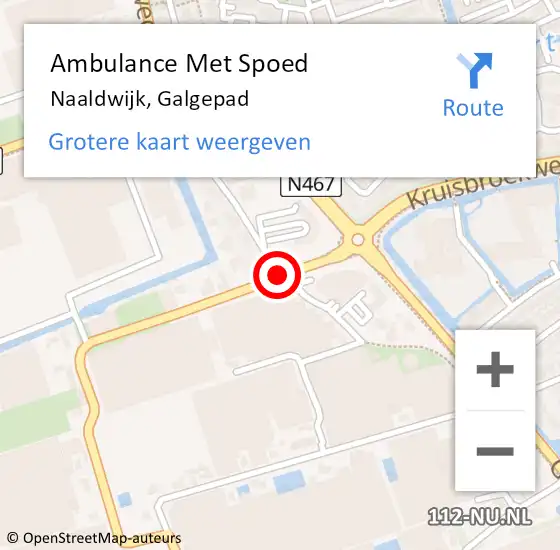 Locatie op kaart van de 112 melding: Ambulance Met Spoed Naar Naaldwijk, Galgepad op 19 september 2017 20:22
