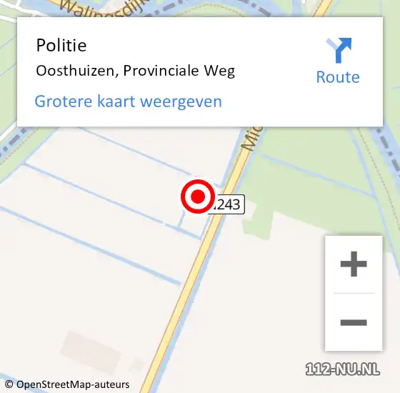 Locatie op kaart van de 112 melding: Politie Oosthuizen, Provinciale Weg op 20 september 2017 13:22