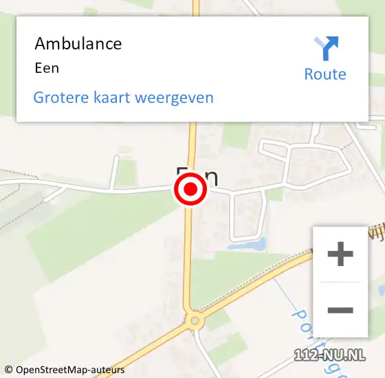 Locatie op kaart van de 112 melding: Ambulance Een op 20 september 2017 14:46