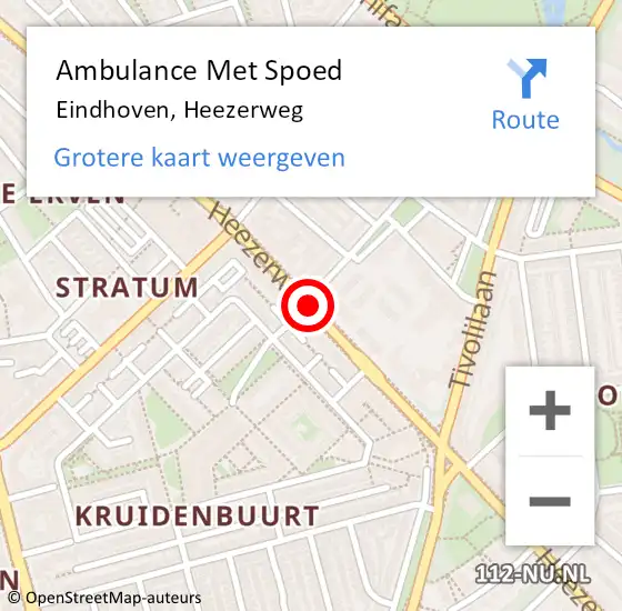 Locatie op kaart van de 112 melding: Ambulance Met Spoed Naar Eindhoven, Heezerweg op 20 september 2017 16:02