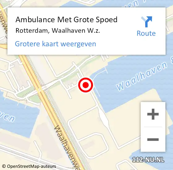 Locatie op kaart van de 112 melding: Ambulance Met Grote Spoed Naar Rotterdam, Waalhaven W.z. op 20 september 2017 18:28
