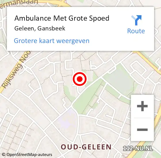 Locatie op kaart van de 112 melding: Ambulance Met Grote Spoed Naar Geleen, Gansbeek op 20 september 2017 21:00