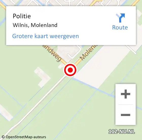 Locatie op kaart van de 112 melding: Politie Wilnis, Molenland op 21 september 2017 09:20