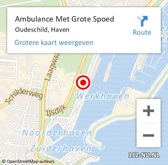 Locatie op kaart van de 112 melding: Ambulance Met Grote Spoed Naar Oudeschild, Haven op 21 september 2017 15:22