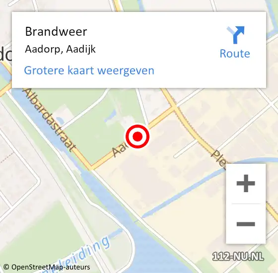Locatie op kaart van de 112 melding: Brandweer Aadorp, Aadijk op 21 september 2017 16:02