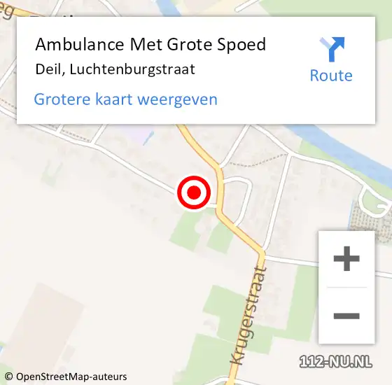 Locatie op kaart van de 112 melding: Ambulance Met Grote Spoed Naar Deil, Luchtenburgstraat op 21 september 2017 18:34