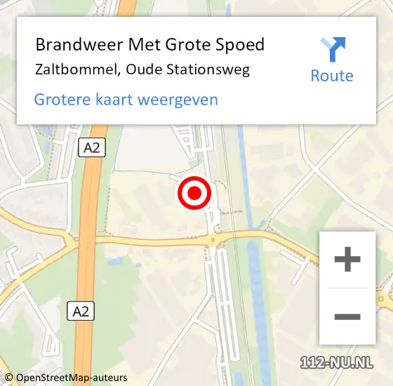 Locatie op kaart van de 112 melding: Brandweer Met Grote Spoed Naar Zaltbommel, Oude Stationsweg op 21 september 2017 23:07