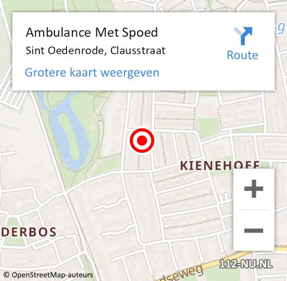 Locatie op kaart van de 112 melding: Ambulance Met Spoed Naar Sint Oedenrode, Clausstraat op 22 september 2017 07:57