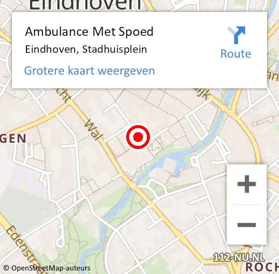 Locatie op kaart van de 112 melding: Ambulance Met Spoed Naar Eindhoven, Stadhuisplein op 24 september 2017 04:07