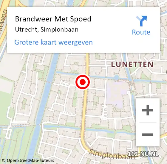 Locatie op kaart van de 112 melding: Brandweer Met Spoed Naar Utrecht, Simplonbaan op 24 september 2017 05:19